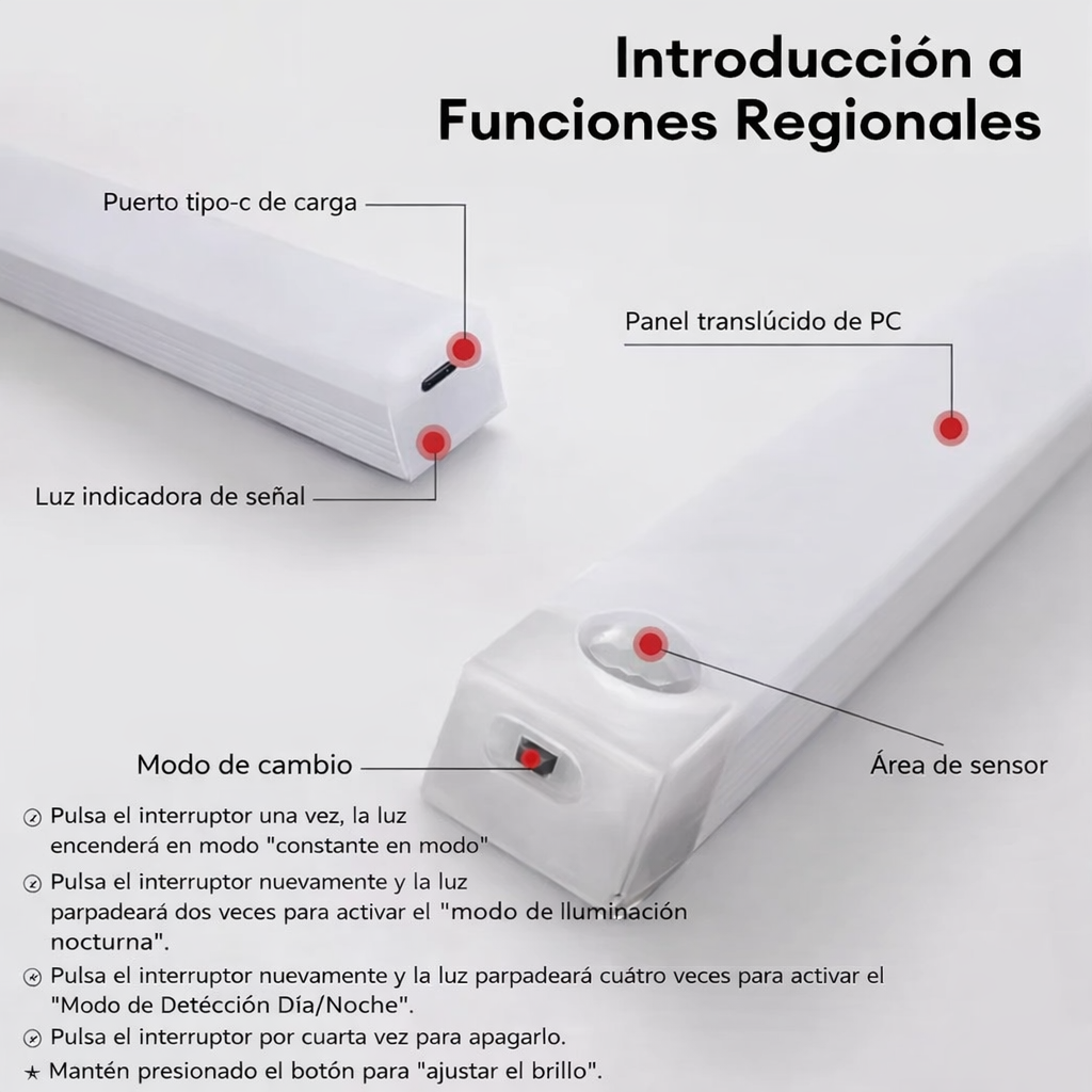 Luz LED con Sensor de Movimiento